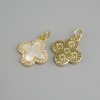 Price per 1 piece. Pendant Mother-of-Pearl in golden metal, diameter 16x14mm±, length 19mm±