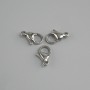 Price per 1 pc. Lobster clasp, 12x6mm diameter, metal colour: silvery