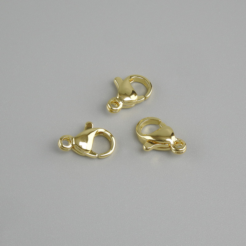 Price per 1 pc. Lobster clasp, 15x8mm diameter, metal colour gold