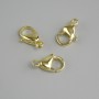1-piece Locking Lobster Clasp, 12x6mm, metal colour: gold