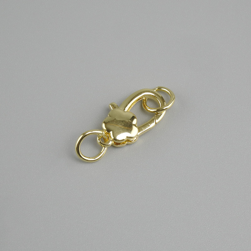 Price per 1 pc. Lobule clasp, 14x7mm diameter, metallic gold colour