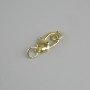 Price per 1 pc. Lobule clasp, 14x7mm diameter, metallic gold colour