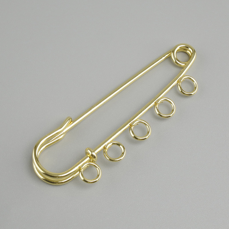 Brooch base pin 50×12mm± gold-tone metal