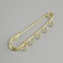 Brooch base pin 50×12mm± gold-tone metal