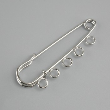 Brooch base pin 50×12mm± silvered metal