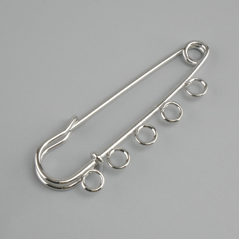 Brooch base pin 50×12mm± silvered metal
