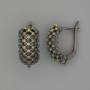 Earring posts, bronze colour, 18×8 mm, per pair