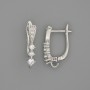 Earrings posts in silvery metal 18×3.5 mm ± pair