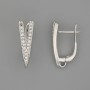 Earring posts in silvery metal 20×6mm – pair