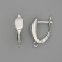 Earrings findings for earrings, silvery metal 19x5mm + - pair