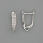 Earring posts in silver-toned metal 18×4 mm + - pair