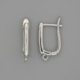 Earring posts in silvery metal 18x2 mm – pair