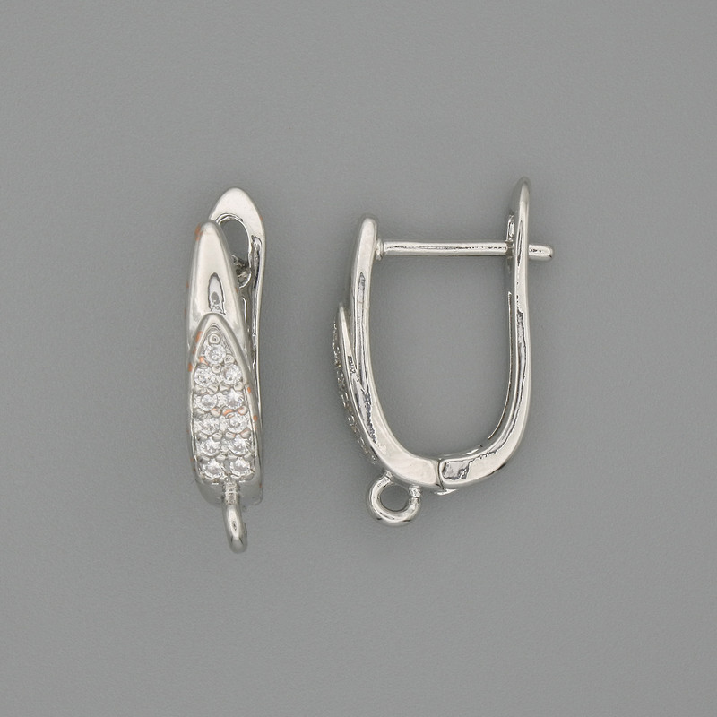 Earrings posts sterling-silver coloured metal 17×4mm + - pair
