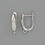 Earrings posts sterling-silver coloured metal 17×4mm + - pair