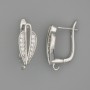 Earrings posts sterling-silver coloured metal 19×7 mm – pair