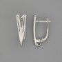 Earring posts in silvered metal 19×6mm – pair