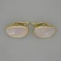 Earring posts 'Mother of Pearl' gold-tone metal 18.5×2 mm pair