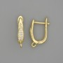 Earrings posts in golden metal 17x4mm - pair