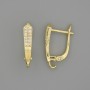Earring posts in golden metal 20×3 mm – pair