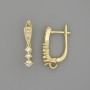 Earrings posts, golden metal 19×3.5 mm ± pair
