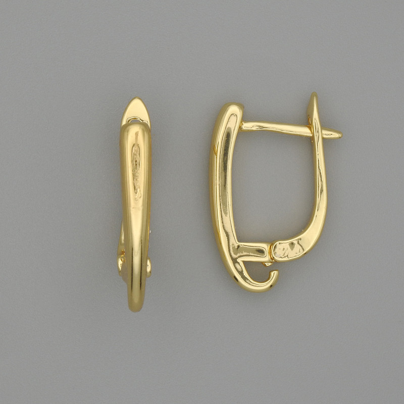 Earring posts in gold-toned metal 18×3mm + pair