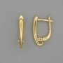 Earring posts in gold-toned metal 18×3mm + pair