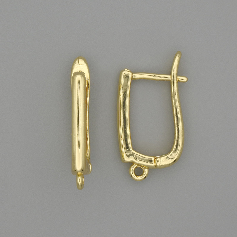 Earring posts in golden metal 19x2.5 mm + pair