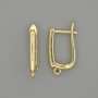 Earring posts in golden metal 19x2.5 mm + pair