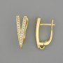 Earrings posts in golden metal 19×6 mm - pair