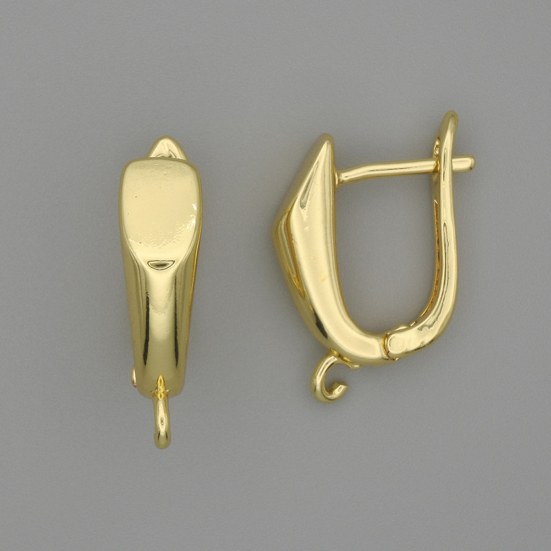 Earrings posts in golden metal 18×5mm + - pair