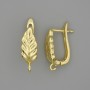 Gold-tone ear posts for earrings 17x7 mm per pair