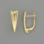 Earring posts for earrings, golden metal 19×5.5 mm, per pair