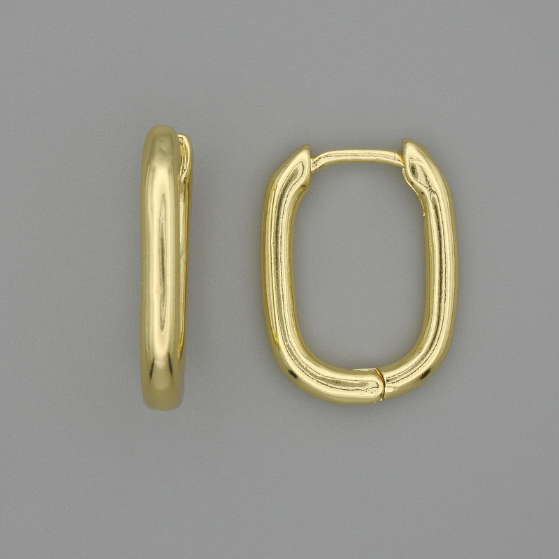 Earrings posts in golden metal 18×2.5 mm + - pair