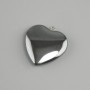 Hematite Heart Pendant, 26x26mm diameter+
