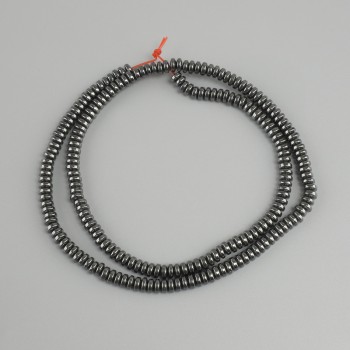 Hematite Rondelle Beads, 4x2 mm, 40 cm chain