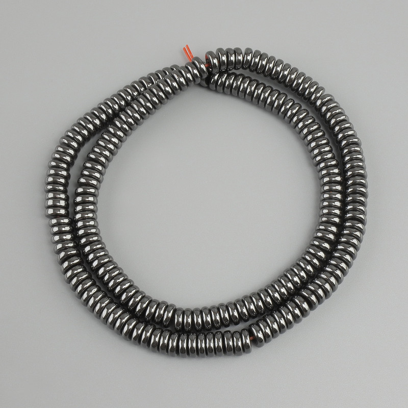Hematite Rondelle Beads, 5x2mm diameter, 40cm string