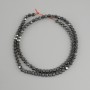 Hematite Beads Faceted 4×4 mm, 39 cm length