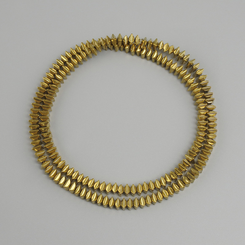 Hematite Beads Rondelle Square Gold Colour, 4x2mm, length 40cm