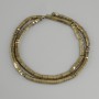 Hematite beads faceted rondelle hexagon colour light gold, diameter 4x1mm+-, length 41cm+