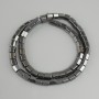 Hematite Beads Faceted Hexagonal Cylinders, 6x6mm, length 40cm