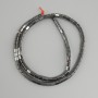 Hematite Beads Faceted Cylindrical Hexagonal, diameter 4x4mm±, length 40m±