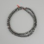 Faceted Hematite Beads 4mm Round, 38cm on fishing line