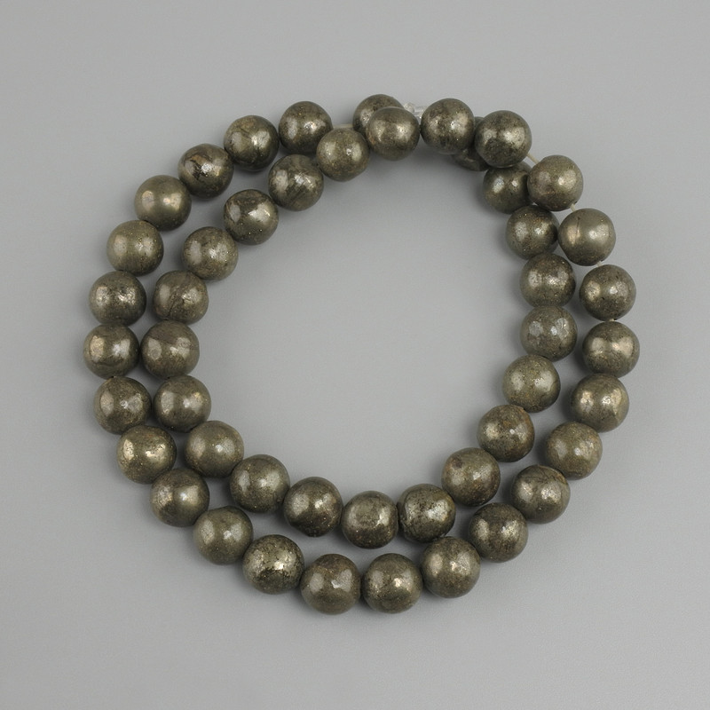 Pyrite Beads Smooth Sphere 8.5mm Ø, length 38cm