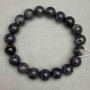 Iolite bracelet natural stone smooth bead, diameter 10mm±, length 18cm± stretch