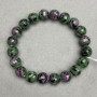 Bracelet Zoisite natural stone faceted ball, diameter 9.5mm ±, length 18cm ± stretch