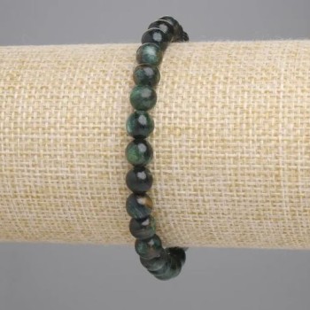 Emerald Bead Bracelet, smooth round beads 6mm, stretch 18cm