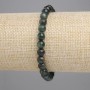 Emerald Bead Bracelet, smooth round beads 6mm, stretch 18cm