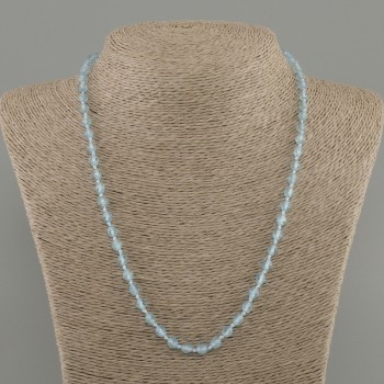 Faceted Topaz Bead Necklace, 5mm diameter, 50cm length +/- with clasp