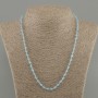 Faceted Topaz Bead Necklace, 5mm diameter, 50cm length +/- with clasp