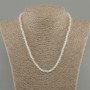 Necklace made of white quartz smooth beads, diameter 4.5mm±, length 45cm± with clasp